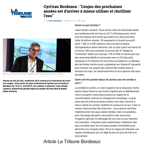 article La Tribune bordeaux cycl'eau 1